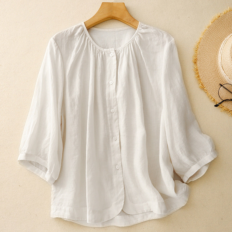 SARAH LINEN BLOUSE