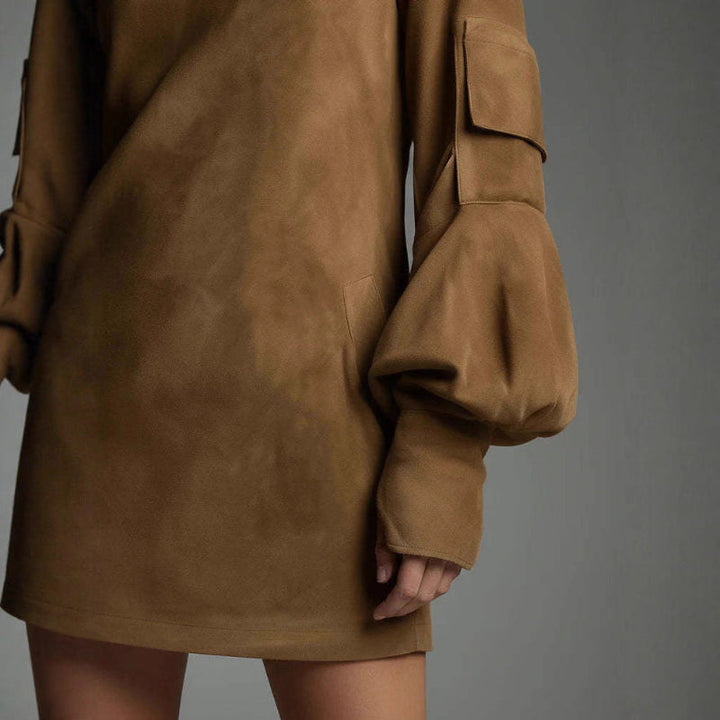 BELLA HIGH-NECK MINI DRESS