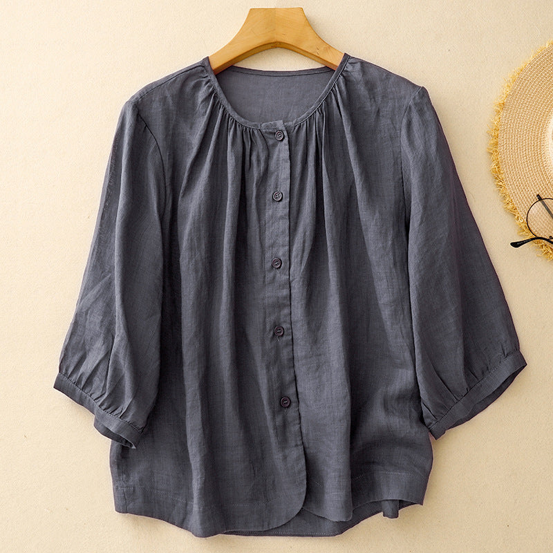 SARAH LINEN BLOUSE
