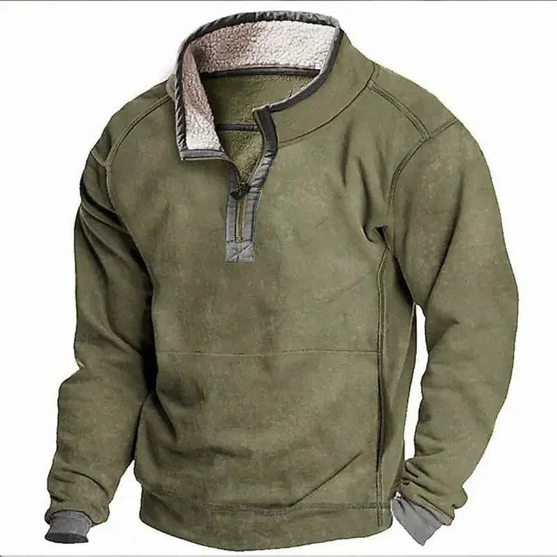 Gemütlicher Winterpullover mit Viertelreißverschluss
