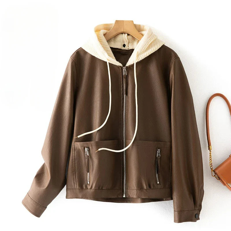 NOAM LEATHER HOODIE