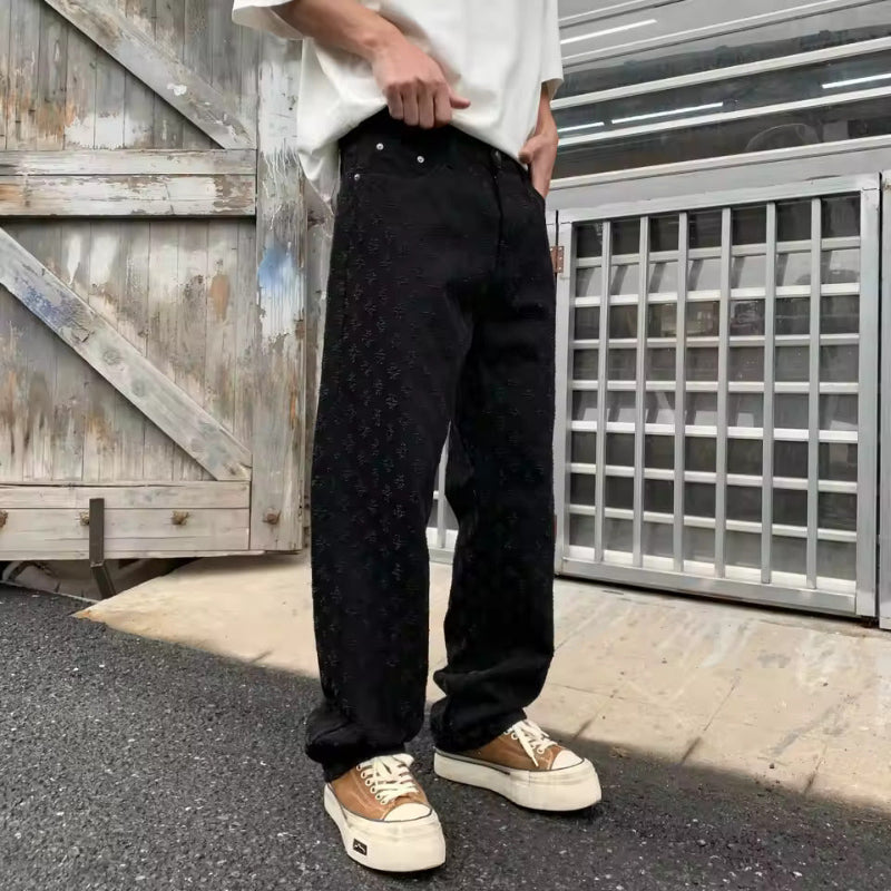 Jacquard Denim Jeans