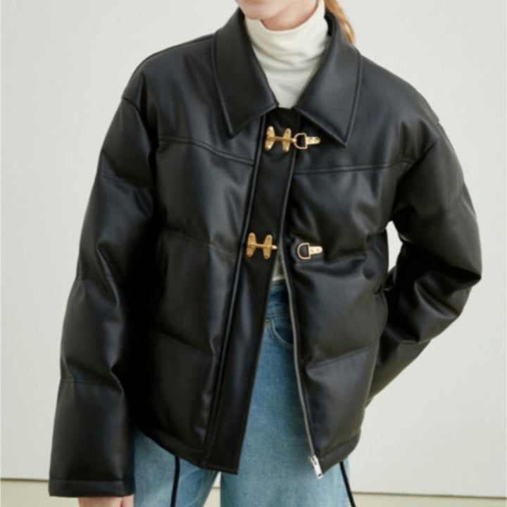 LAYLA™ LEATHER DOWN COAT