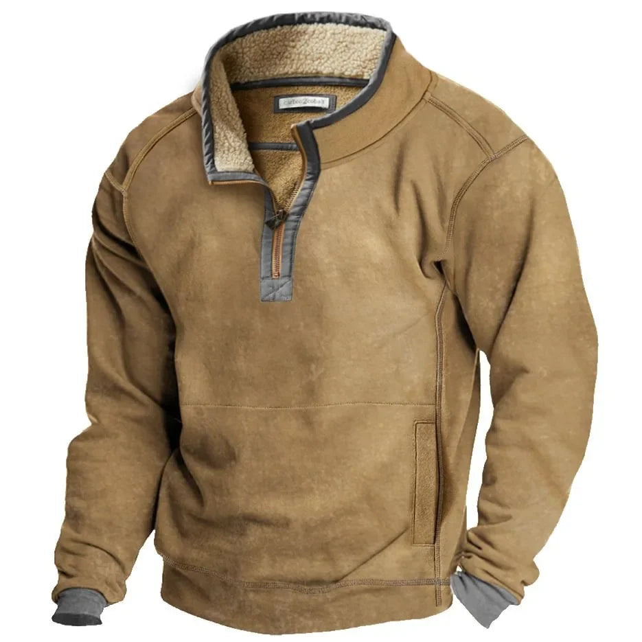 Gemütlicher Winterpullover mit Viertelreißverschluss