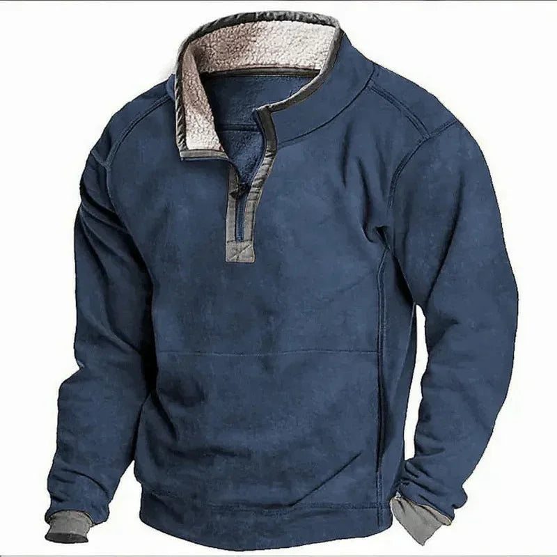 Gemütlicher Winterpullover mit Viertelreißverschluss
