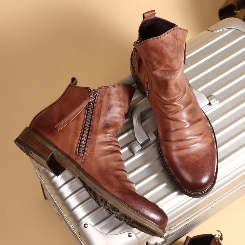 Alessandro Vieri Leather Chelsea Boots
