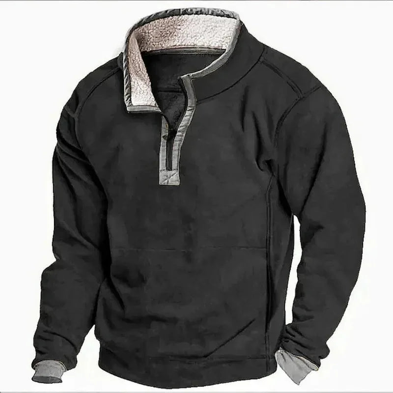 Gemütlicher Winterpullover mit Viertelreißverschluss