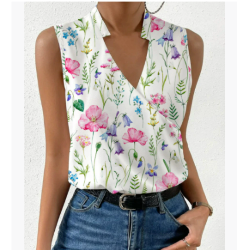 Sommertop Mit V Ausschnitt Für Damen | Lässig