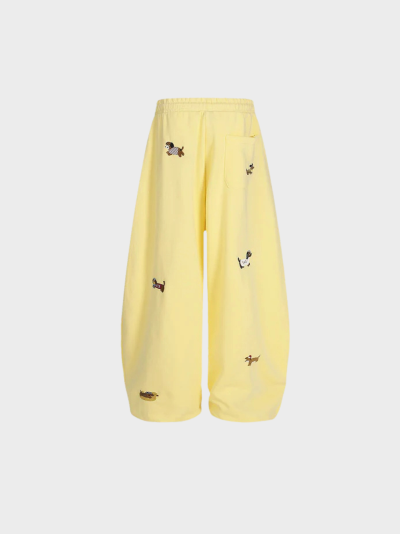 Amalfi® Embroidered Pup Barrel Sweatpants