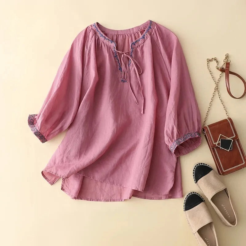 RICA LINEN BLOUSE