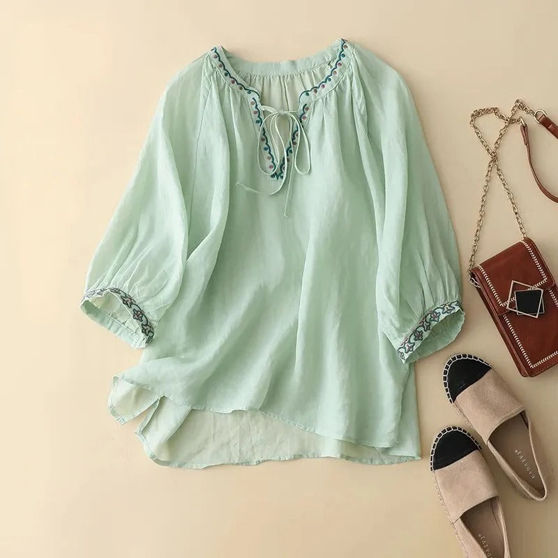 RICA LINEN BLOUSE
