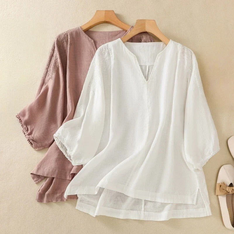 NORA LINEN BLOUSE
