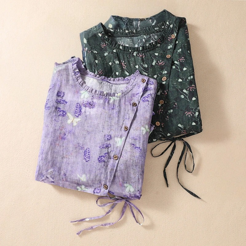 FLORENCE LINEN BLOUSE
