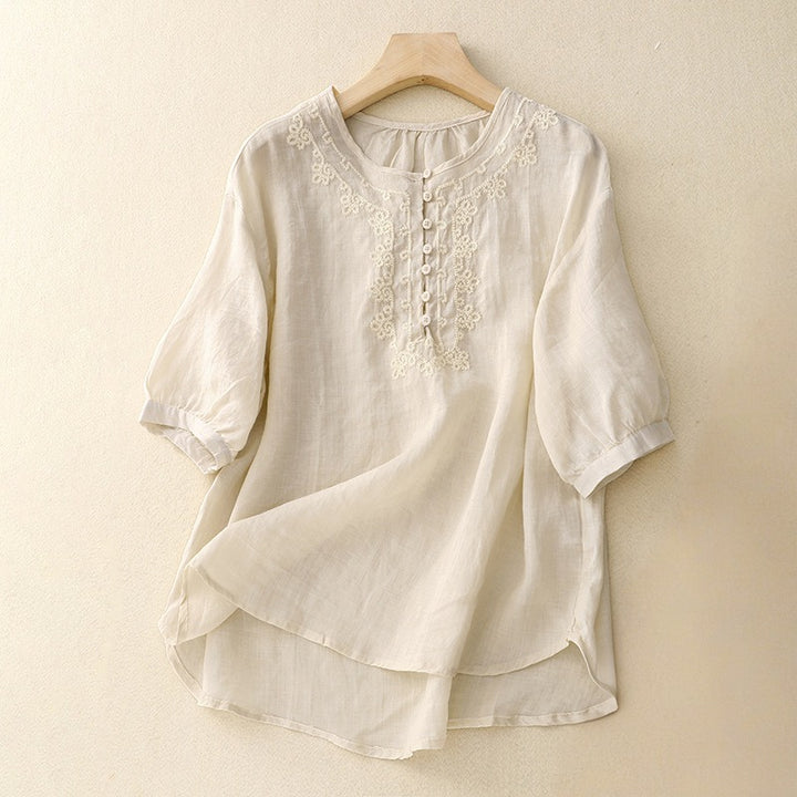 FLORITA LINEN BLOUSE