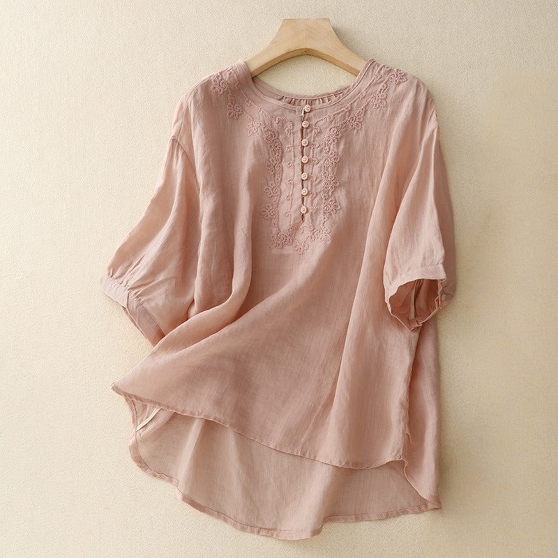FLORITA LINEN BLOUSE
