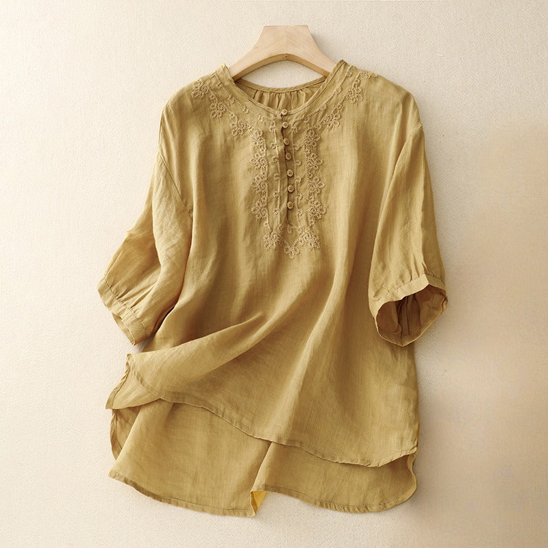 FLORITA LINEN BLOUSE