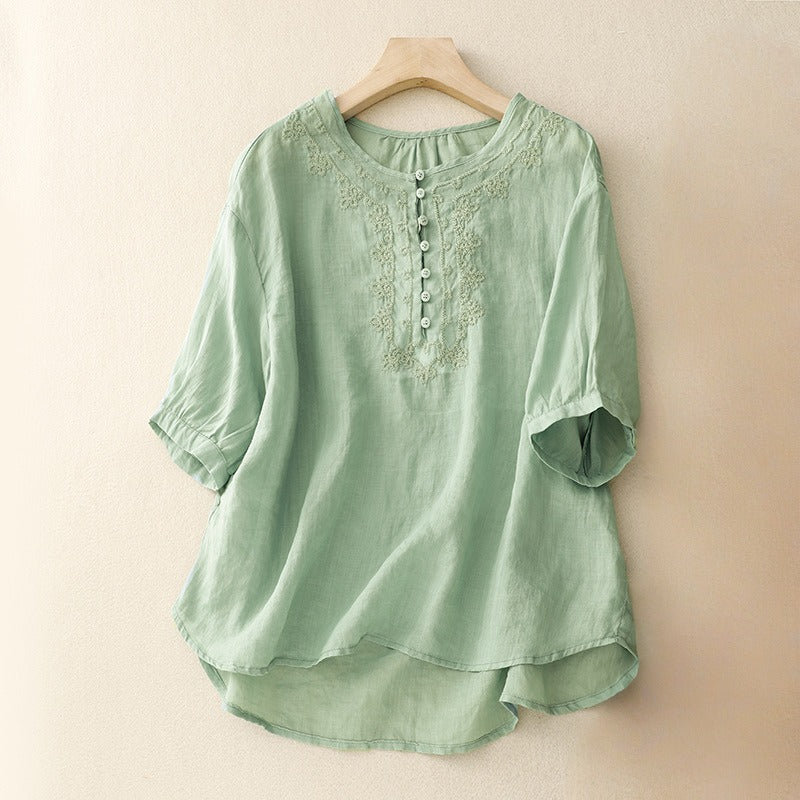 FLORITA LINEN BLOUSE