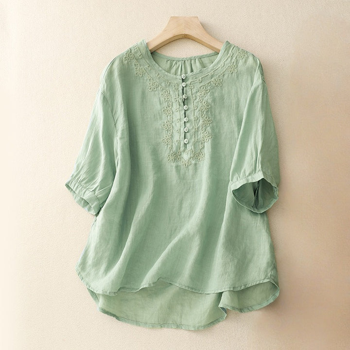FLORITA LINEN BLOUSE