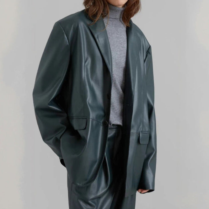 ELLA OVERSIZE LEATHER BLAZER