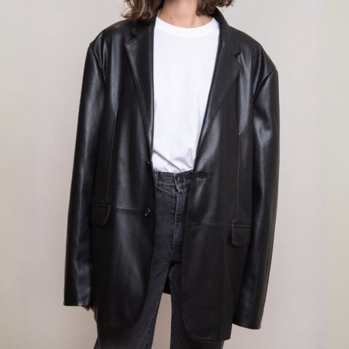 ELLA OVERSIZE LEATHER BLAZER