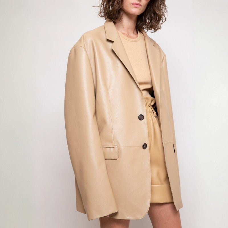 ELLA OVERSIZE LEATHER BLAZER