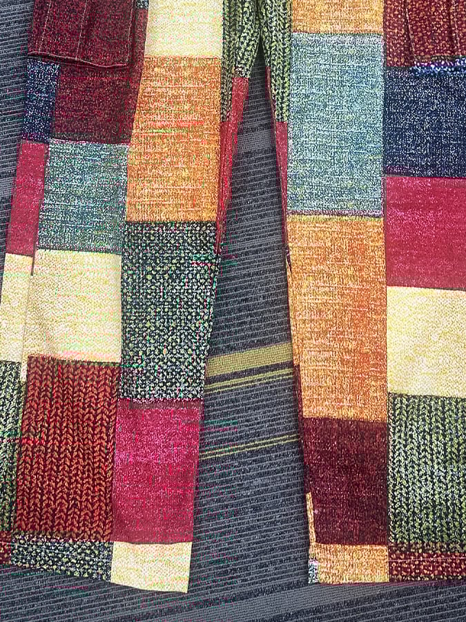 Retro cargo trousers for men with color-block design, used look and pockets (Due to different display and lighting effects, the actual color of the item may differ slightly from the color shown in the picture.)