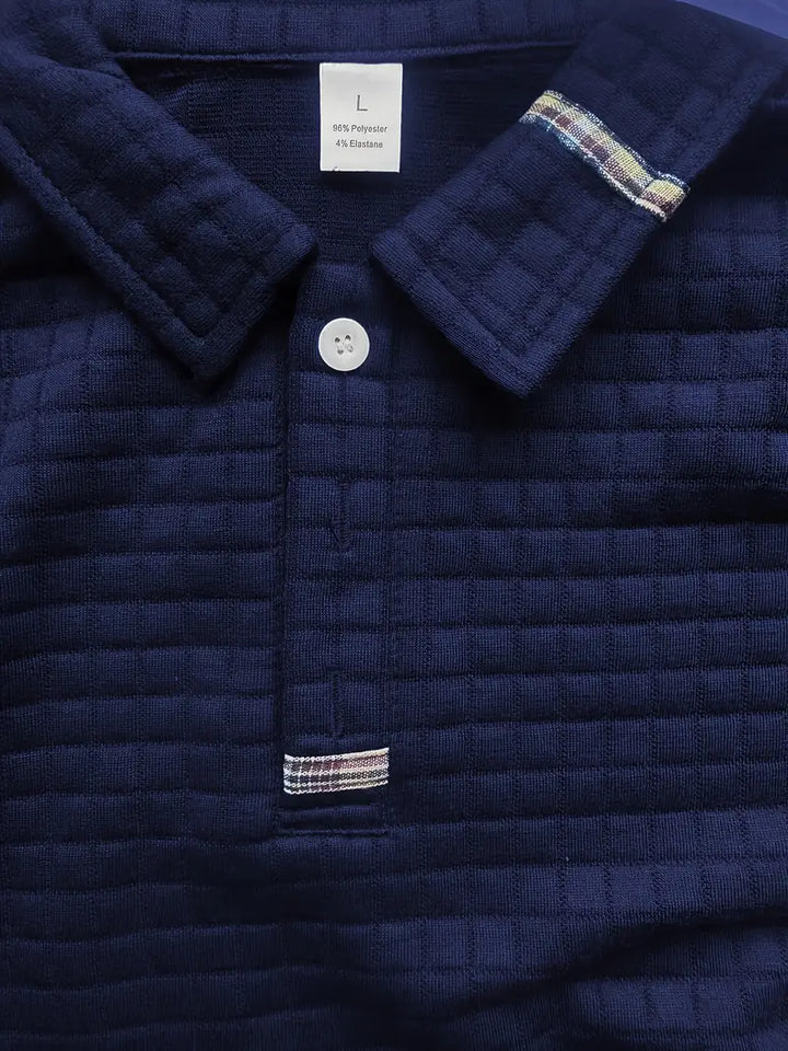 NordicWeave™ Herren Longsleeve Polo – Warm, Stilvoll & Bequem