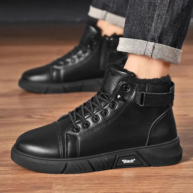 Men’s Leather Fleece-Lined Orthopaedic Chukka Boots
