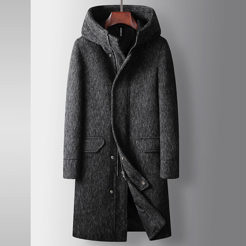 HOODED WOOL COAT