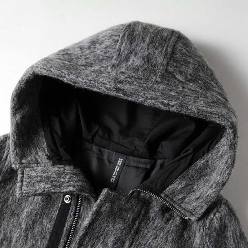 HOODED WOOL COAT