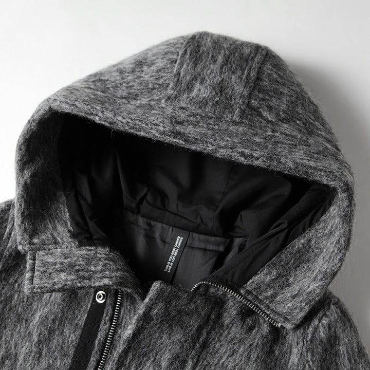 HOODED WOOL COAT