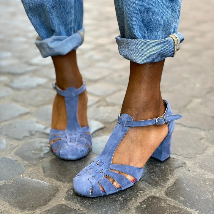 WHITNEY™ SUEDE CAGE HEEL SANDAL