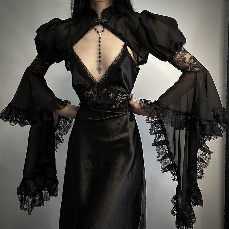 NIGHTFALL SHEER GOTHIC LACE BOLERO