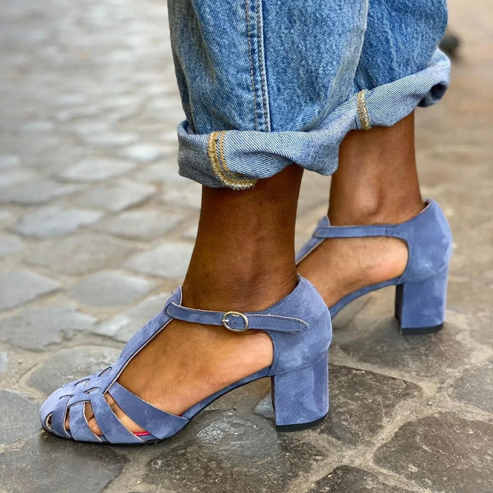 WHITNEY™ SUEDE CAGE HEEL SANDAL