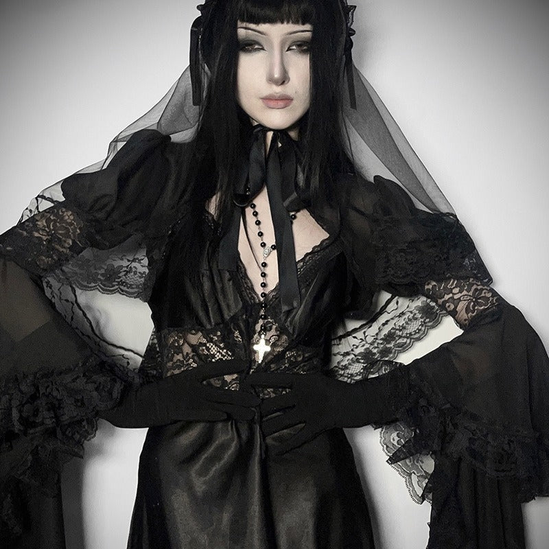 NIGHTFALL SHEER GOTHIC LACE BOLERO