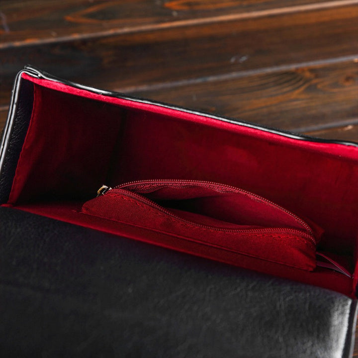 MIDNIGHT CLOCK LEATHER BAG