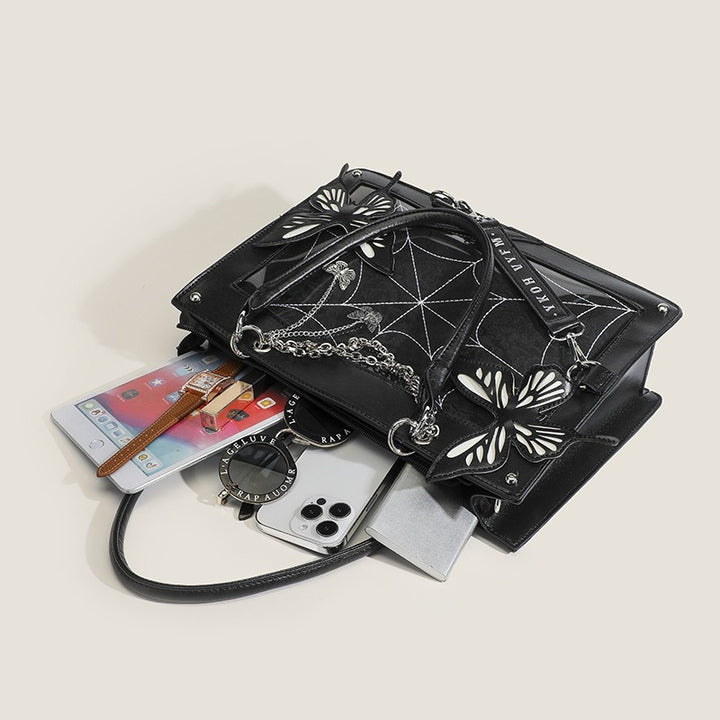 SERAPHINA™ COBWEB LEATHER GOTHIC BAG