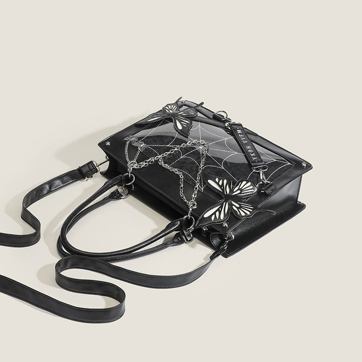 SERAPHINA™ COBWEB LEATHER GOTHIC BAG