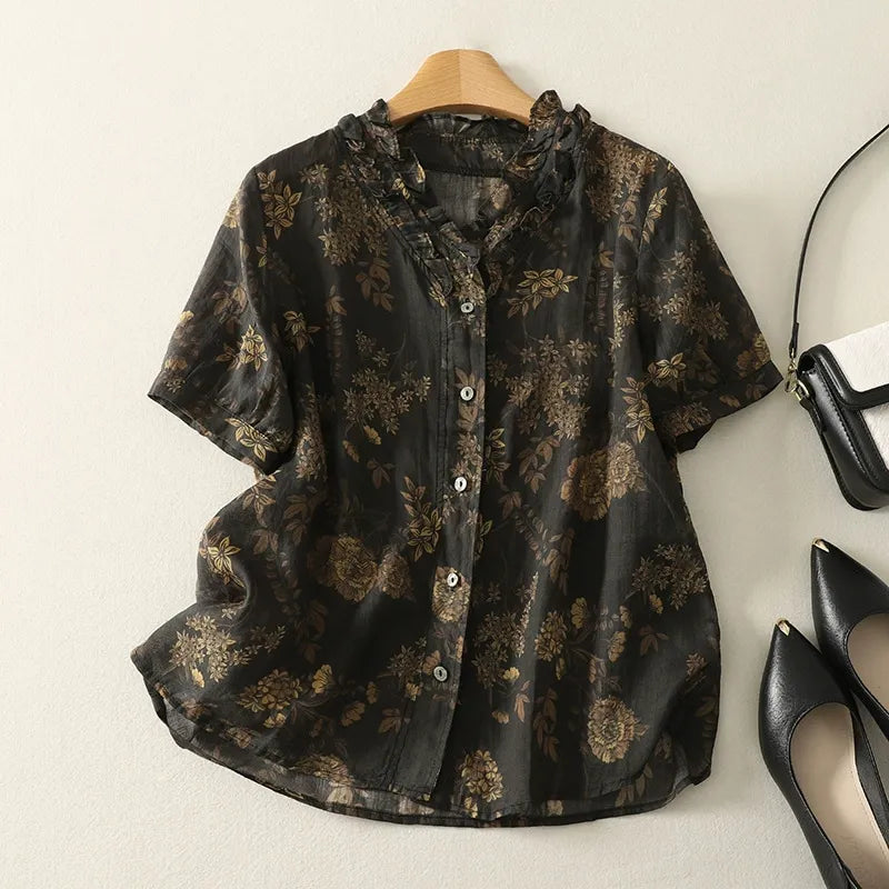 CAROLINE LINEN BLOUSE