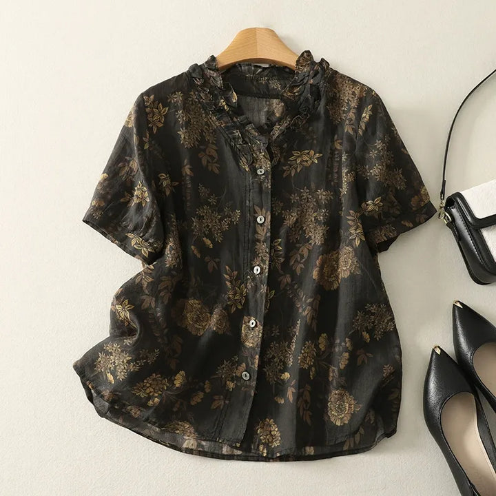 CAROLINE LINEN BLOUSE