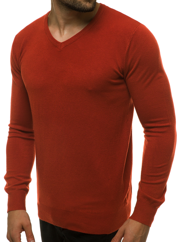 Sweter męski ciemny-camel OZONEE TMK/YY03/10